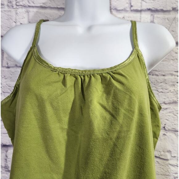 Lane Bryant Green Adjustable Spaghetti Strap Tank Top 18 20 Lightweight Soft - Picture 2 of 5